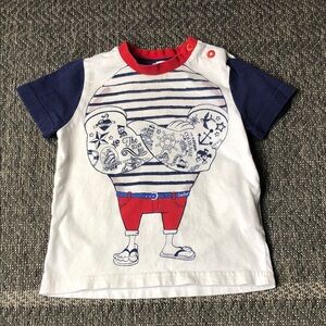 Nautical Graphic Short Sleeve Tee - White, Navy & Red